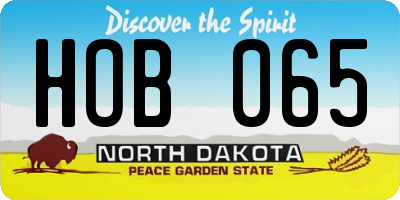 ND license plate HOB065