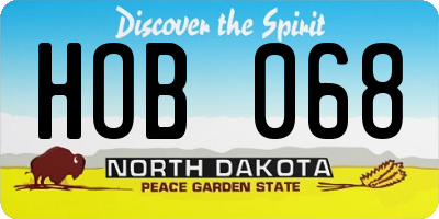 ND license plate HOB068