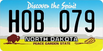 ND license plate HOB079