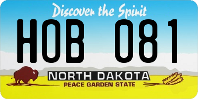 ND license plate HOB081