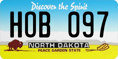 ND license plate HOB097