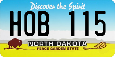 ND license plate HOB115