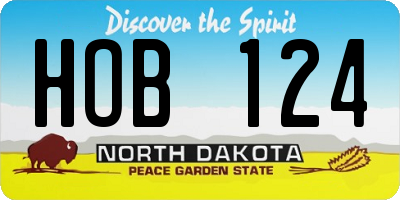 ND license plate HOB124