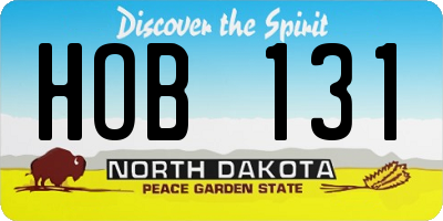 ND license plate HOB131