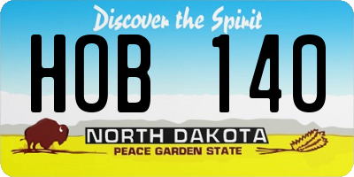ND license plate HOB140