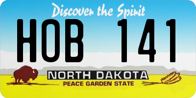 ND license plate HOB141