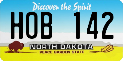 ND license plate HOB142