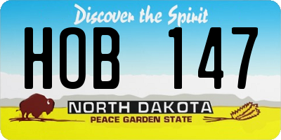 ND license plate HOB147