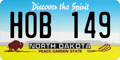 ND license plate HOB149