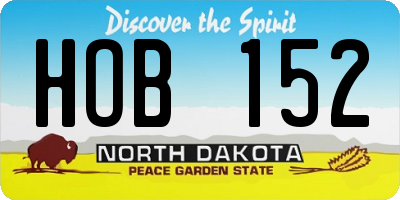 ND license plate HOB152