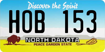 ND license plate HOB153