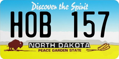 ND license plate HOB157