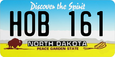 ND license plate HOB161