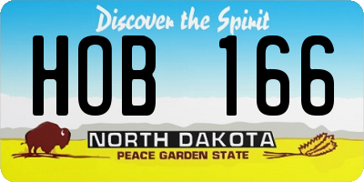 ND license plate HOB166