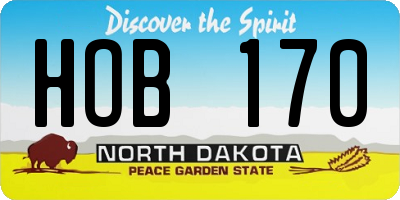 ND license plate HOB170