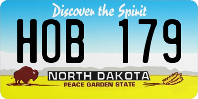 ND license plate HOB179