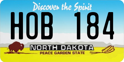 ND license plate HOB184
