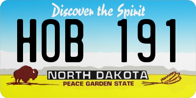 ND license plate HOB191