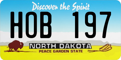 ND license plate HOB197