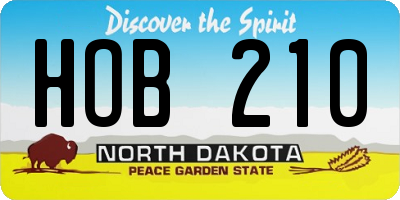 ND license plate HOB210