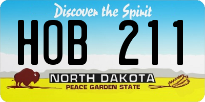 ND license plate HOB211