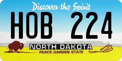 ND license plate HOB224