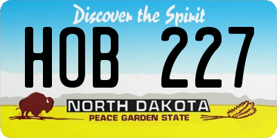 ND license plate HOB227