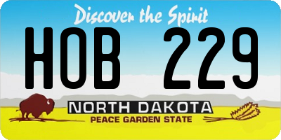 ND license plate HOB229