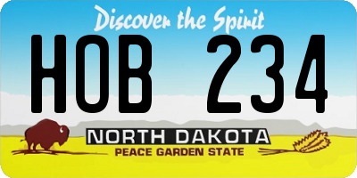 ND license plate HOB234
