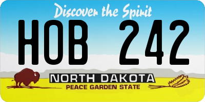 ND license plate HOB242