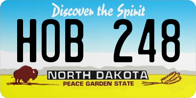 ND license plate HOB248