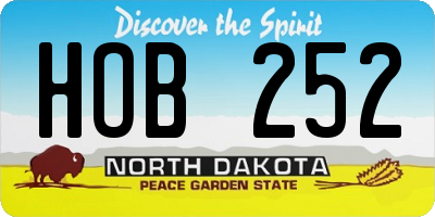 ND license plate HOB252