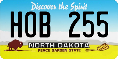 ND license plate HOB255