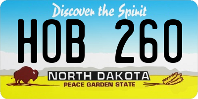 ND license plate HOB260