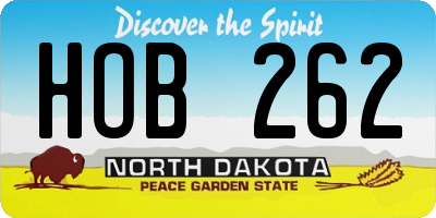 ND license plate HOB262