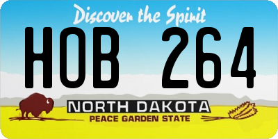 ND license plate HOB264