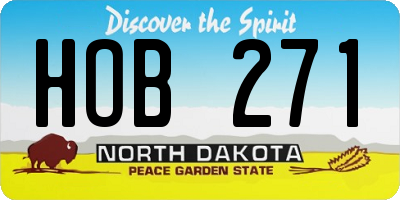 ND license plate HOB271