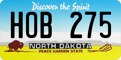 ND license plate HOB275