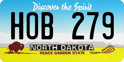 ND license plate HOB279