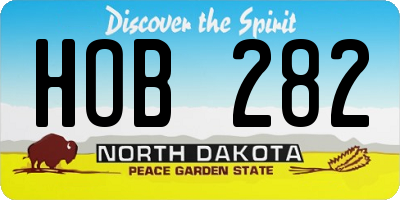 ND license plate HOB282