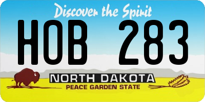 ND license plate HOB283
