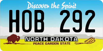 ND license plate HOB292