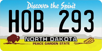 ND license plate HOB293