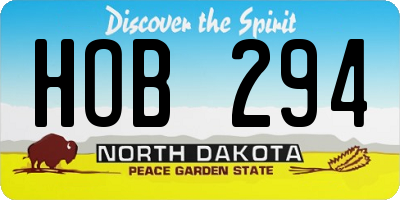 ND license plate HOB294