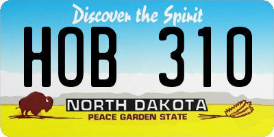ND license plate HOB310