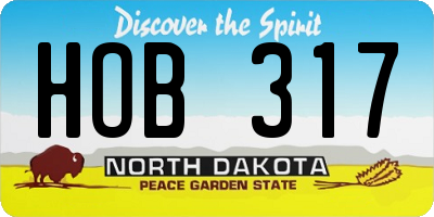 ND license plate HOB317