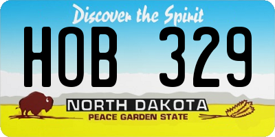 ND license plate HOB329