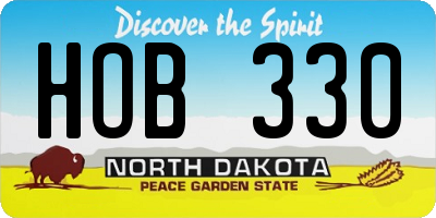ND license plate HOB330