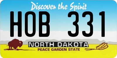 ND license plate HOB331