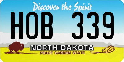 ND license plate HOB339